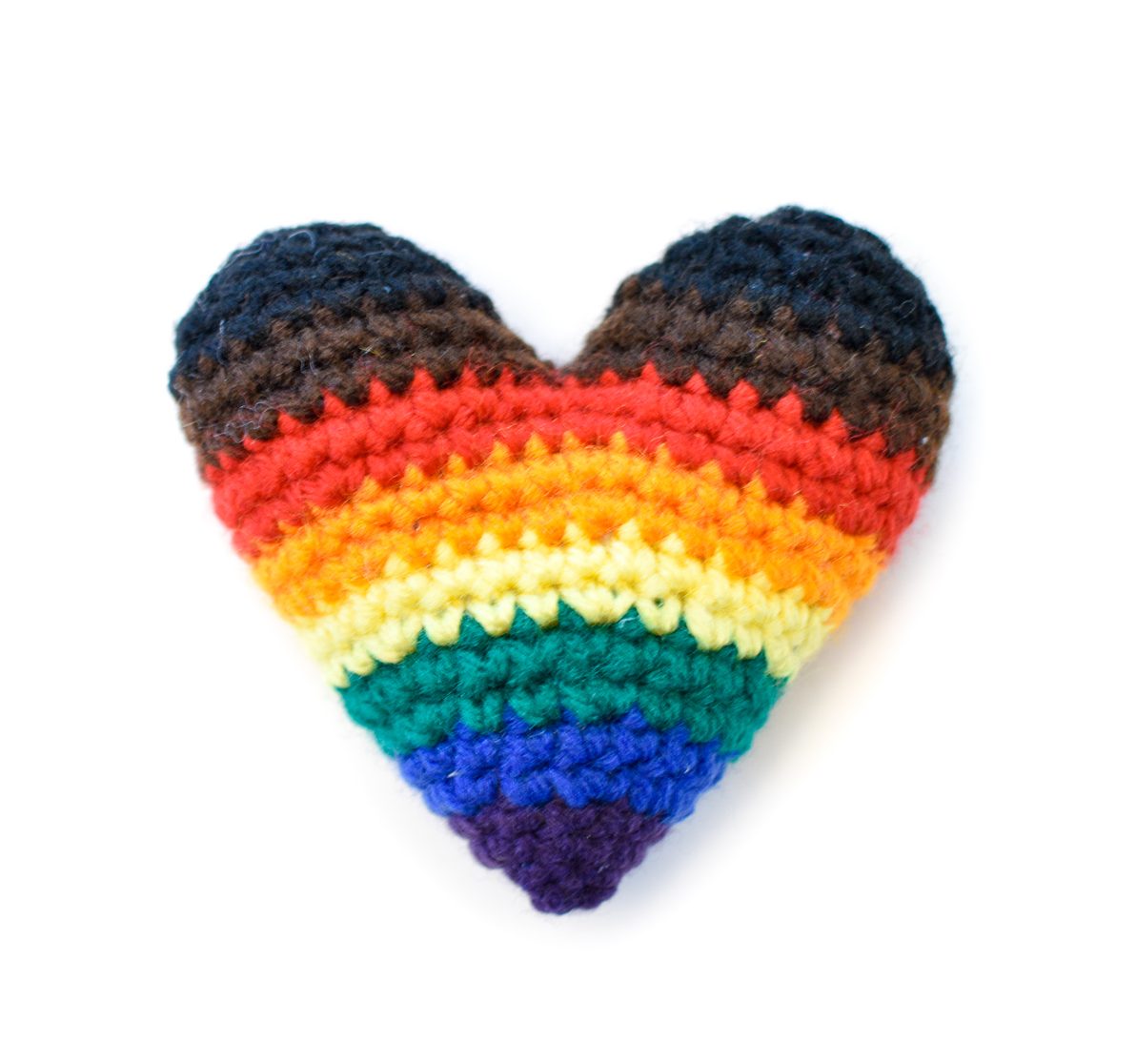 Amigurumi keychain LGBT+ Pride gift tutorial PDF file Rainbow Heart Keychain crochet PATTERN English